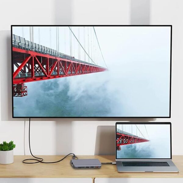 Porodo 9 in 1 4K HDMI Ethernet USB-C Hub - Image 5