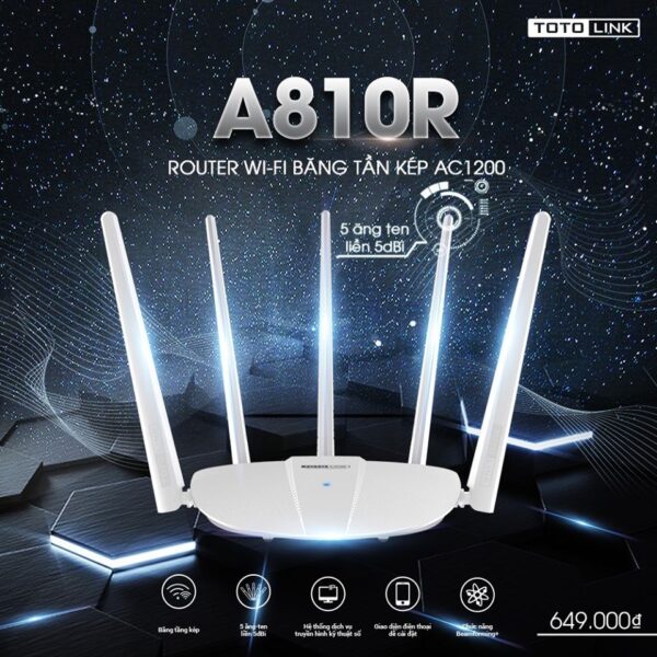 TOTOLINK AC1200 A810R Wireless Router Dual Band 1200Mbps Super Speed - Image 2