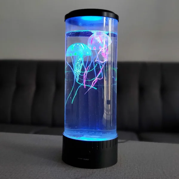 Realistic jellyfish in a calming and colorful tank