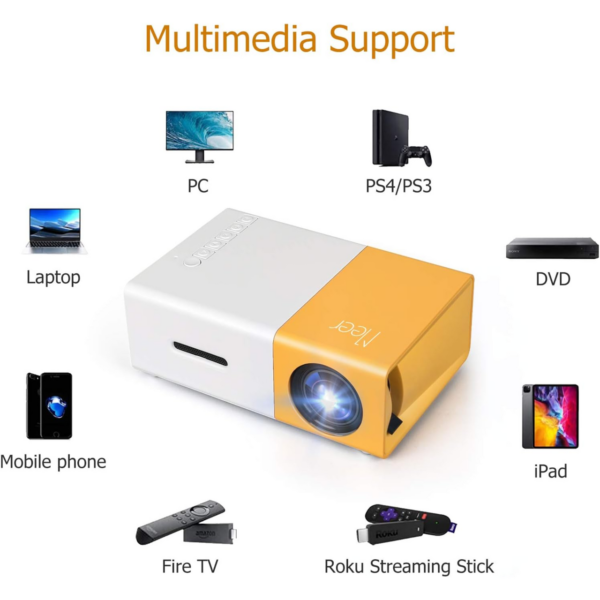 LED Projector Portable Video Projector with Built-in Speaker & Remote Control - Image 3