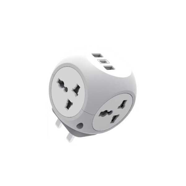 Green Lion Multi Port Travel Adapter – White